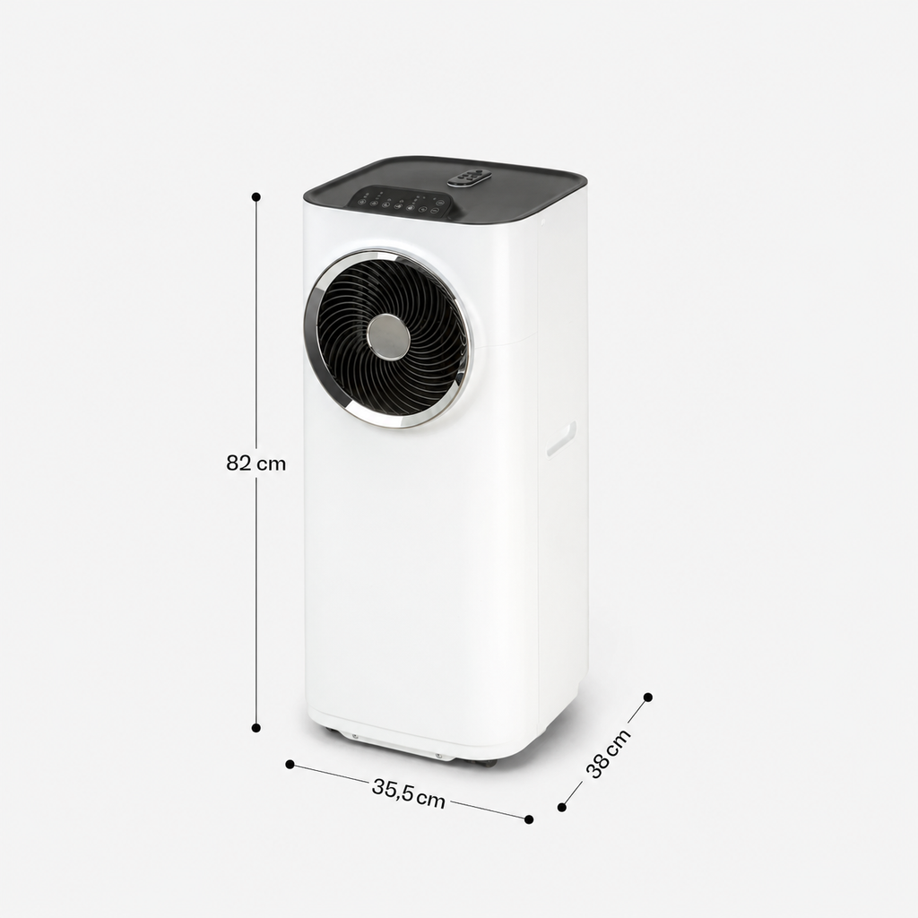Climatiseur mobile 12 000 BTU — panneau de contrôle et affichage