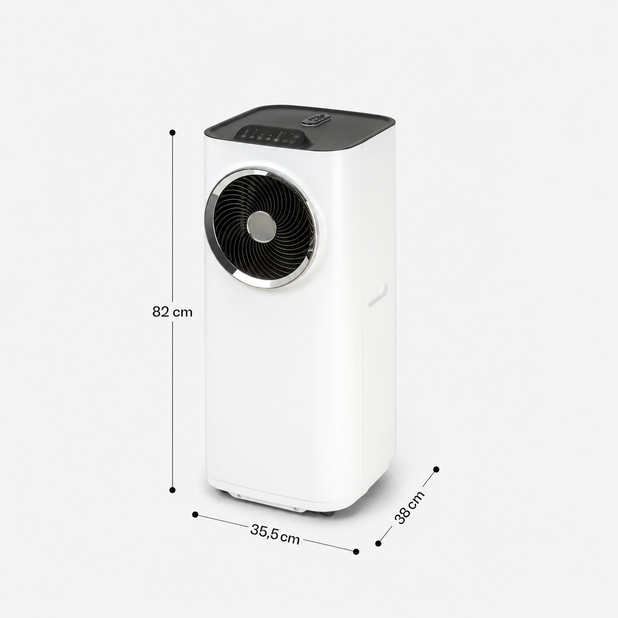 Climatiseur mobile 12 000 BTU — panneau de contrôle et affichage